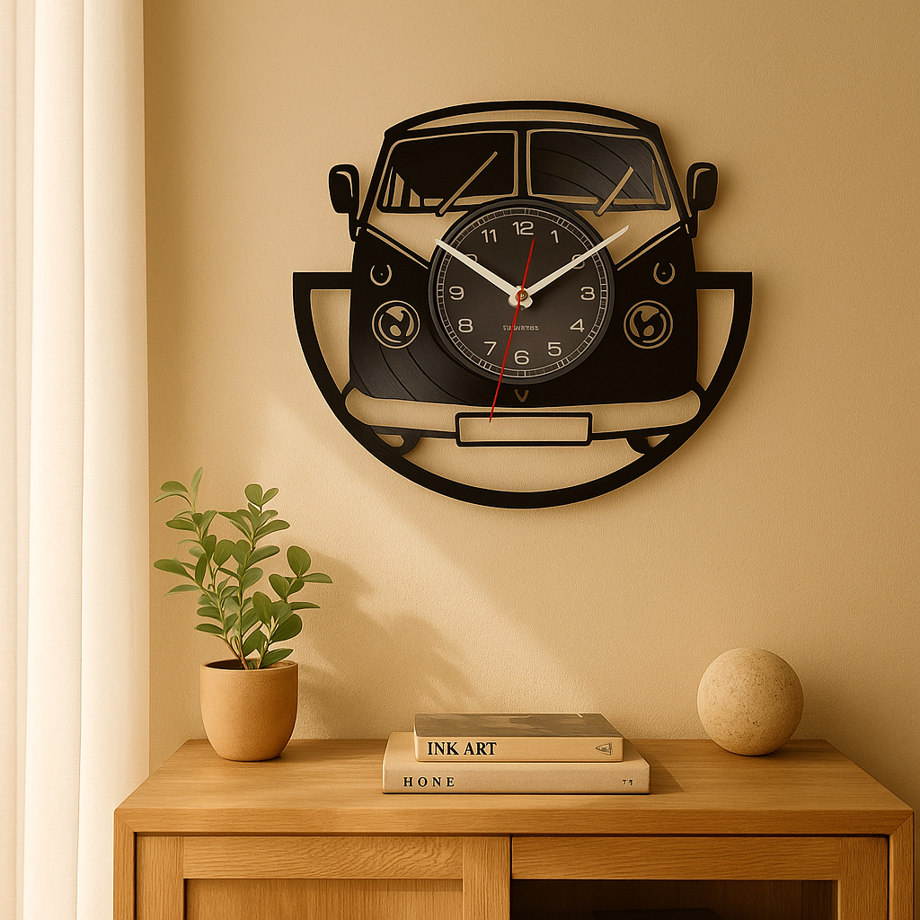 Horloge murale noire
